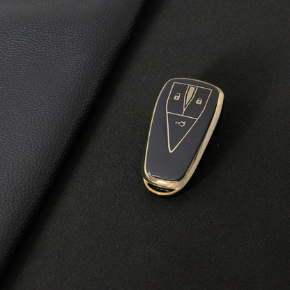 CHC1T1 Black-Gold Plating Car Key Cover For TPU Car Key Cover Shell Remote Key Protection Case Car Interior Accessories  Changan CS35 CS55 CS75 PLUS 2019