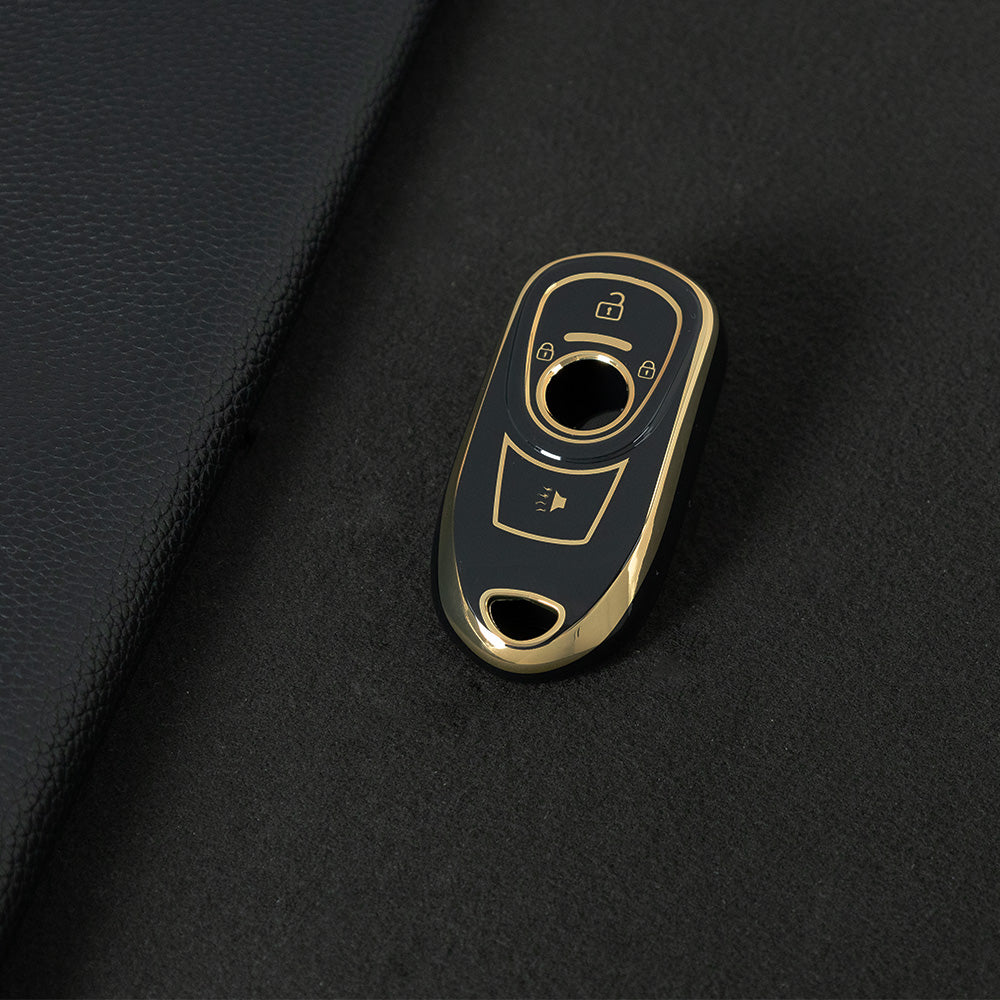 BUA1T1 Black-Gold Plating Fashion TPU Car Key Case Cover Shell for Buick Envision Verano Encore GS 20T 28T New LACROSSE Opel Astra K Keyless Protector Fob