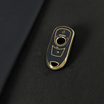 BUA1T1 Black-Gold Plating Fashion TPU Car Key Case Cover Shell for Buick Envision Verano Encore GS 20T 28T New LACROSSE Opel Astra K Keyless Protector Fob