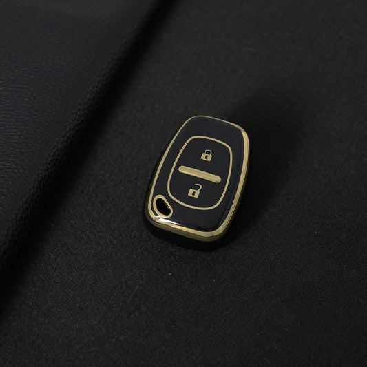 REH1T1 Black-Gold Plating TPU Car Key Case Cover for Renault Movano Trafic Kangoo Vauxhall Opel Vivaro