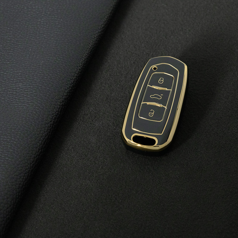 GEA1T1 Black-Gold Plating Car Key Cover For Geely Auto GL New Emgrand GS Car Key Pack S1 Boyue X3 Yuanjing X6 Borui Binrui Buckle Shell keychain