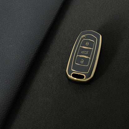 GEA1T1 Black-Gold Plating Car Key Cover For Geely Auto GL New Emgrand GS Car Key Pack S1 Boyue X3 Yuanjing X6 Borui Binrui Buckle Shell keychain
