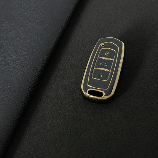 GEA1T1 Black-Gold Plating Car Key Cover For Geely Auto GL New Emgrand GS Car Key Pack S1 Boyue X3 Yuanjing X6 Borui Binrui Buckle Shell keychain