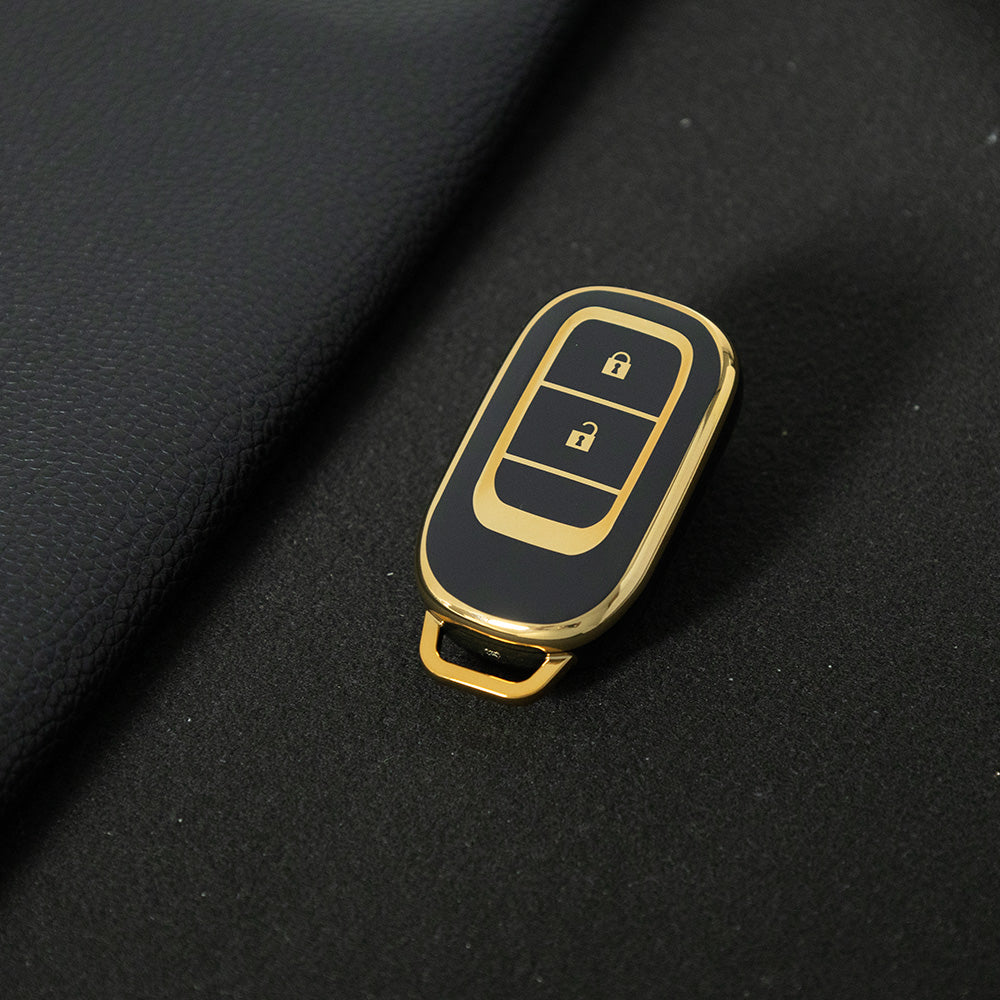 HOB2T1 Black-Gold Plating Car Key Cover Suitable for Honda CRV Style Key case Civic HRV Accord XRV Yingshipai Haoyingbin Intelligent Bag Buckle keychain