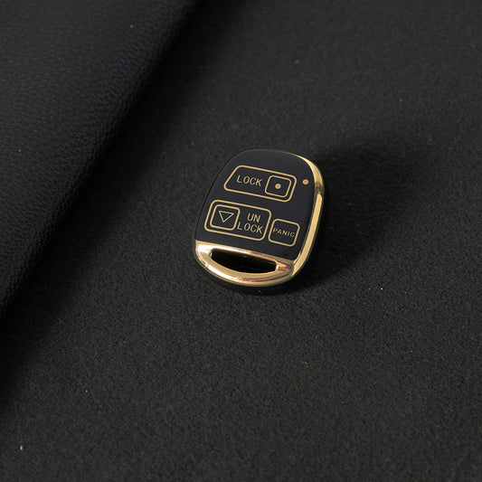 TON3T1 Black-Gold Plating TPU Car Key Case for TOYOTA CAMRY RAV4 Corolla PRADO YARIS Tarago for LEXUS