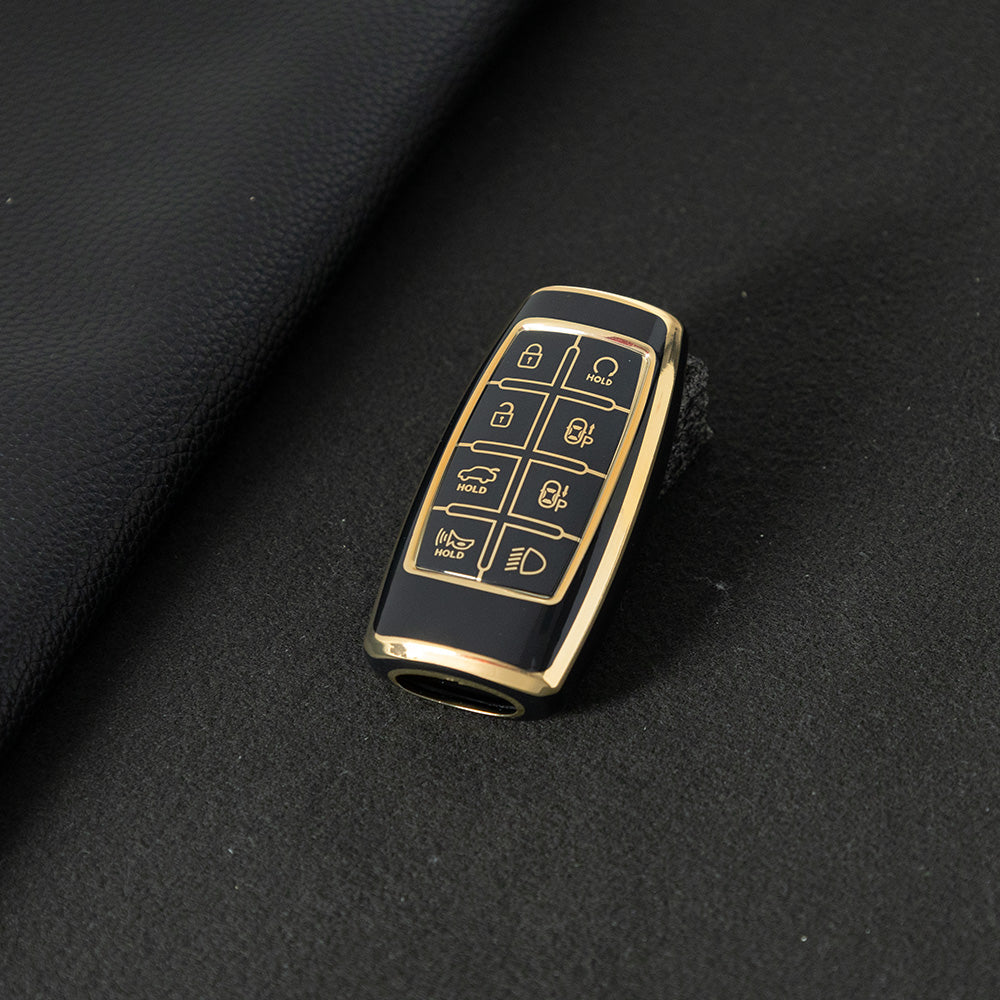 GNA4T1 Black-Gold Plating TPU Car Key Case Cover for Hyundai Genesis GV70 GV80 GV90 2020 2021 2022