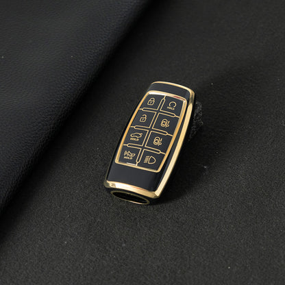 GNA4T1 Black-Gold Plating TPU Car Key Case Cover for Hyundai Genesis GV70 GV80 GV90 2020 2021 2022