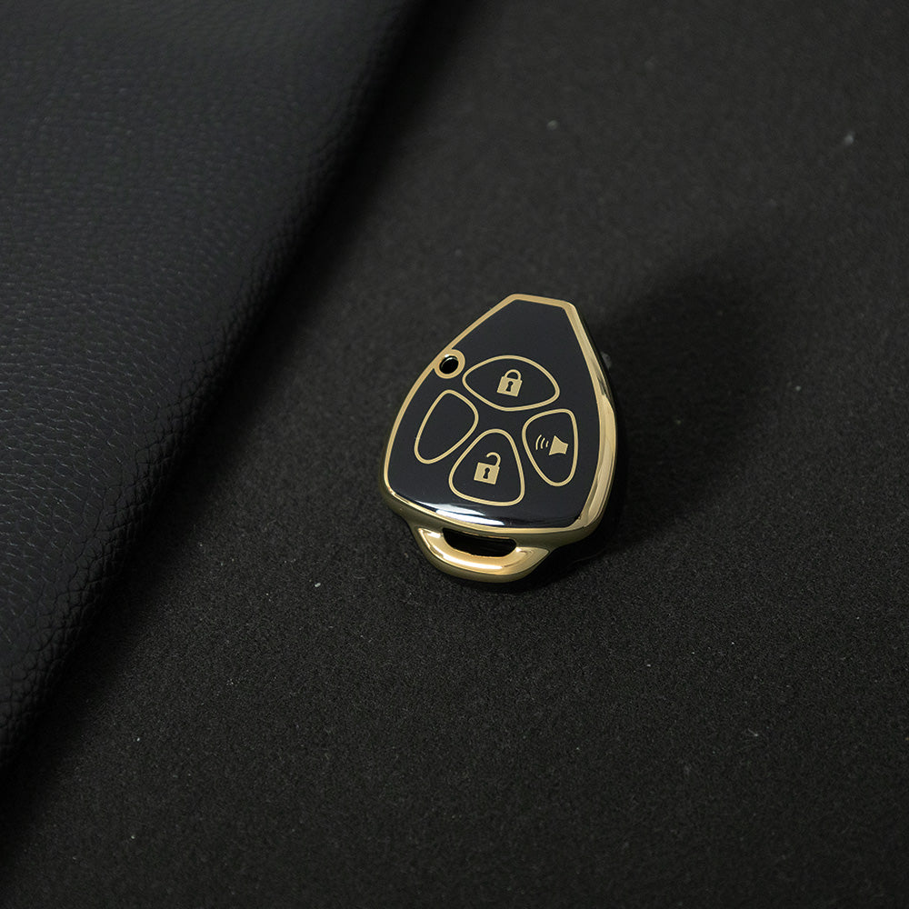TOT5T1 Black-Gold Plating TPU Key FOB Covers for Toyota Scion FR-S Avalon Corolla Matrix Venza BRZ 86