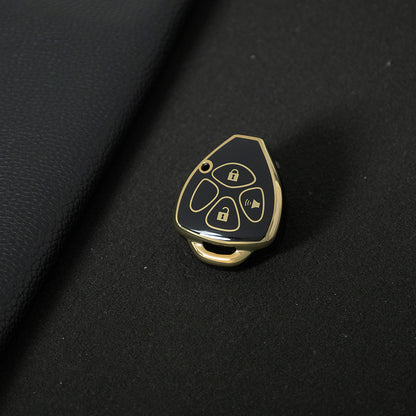 TOT5T1 Black-Gold Plating TPU Key FOB Covers for Toyota Scion FR-S Avalon Corolla Matrix Venza BRZ 86