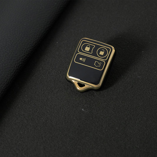 FOK1T1 Black-Gold Plating4 Buttons Key Remote Protective Sleeve Cover for Ford Car Wireless Key Cover Case