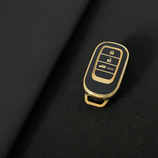 HOB4T1 Black-Gold Plating Car Key Cover Suitable for Honda CRV Style Key case Civic HRV Accord XRV Yingshipai Haoyingbin Intelligent Bag Buckle keychain