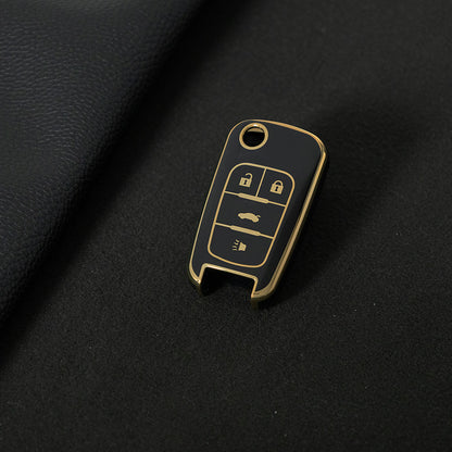 CED2T1 Black-Gold Plating Hot Sale TPU Car Key Case for Chevrolet Cruze AVEO Excelle BUICK XTG Car Key Shell Cover