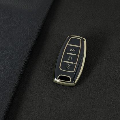 GRA4T1 Black-Gold Plating TPU Car Key Case  for Great Wall Haval Jolion 2022 H6 H7 H4 H9 F5 F7 F7X F7H H2S GMW Dargo