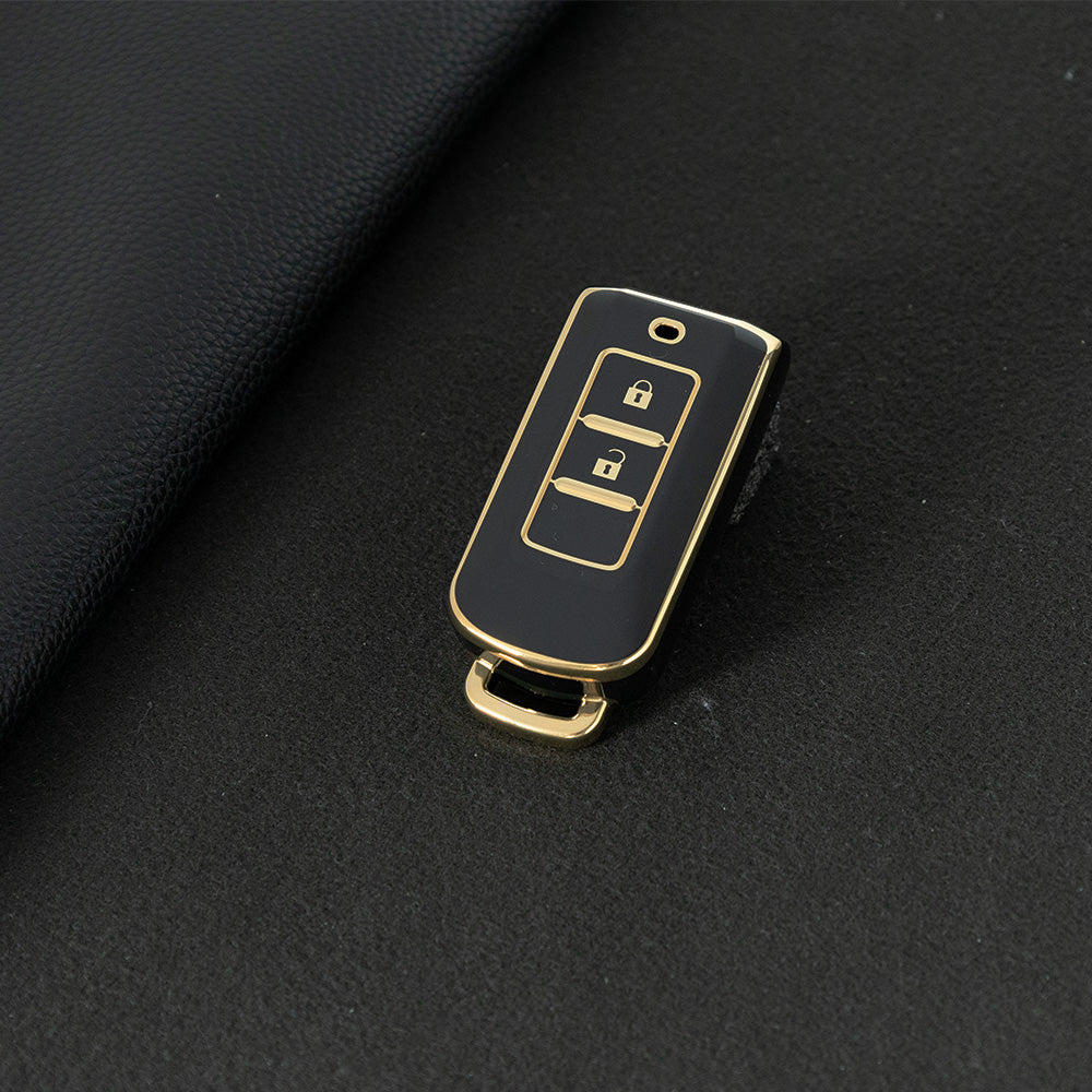 MIA2T1 Black-Gold Plating TPU Car Key  Cover for Mitsubishi Outlander/ASX/Lancer/Eclipse Cross/Pajero