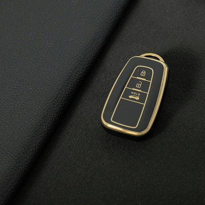 TOB1T1 Black-Gold Plating Car Key Cover For Toyota Rav4 Corolla CHR Verso Hilux Chaveiro Keyless Bag Car Accessories Key Cover TPU