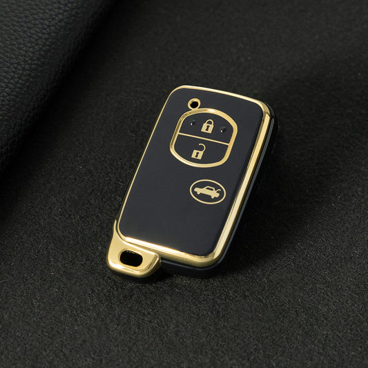 TOG1T1 Black-Gold Plating Car Key Cover for Old Toyota 3 Buttons Crown Land Cruiser Prado Car Key case