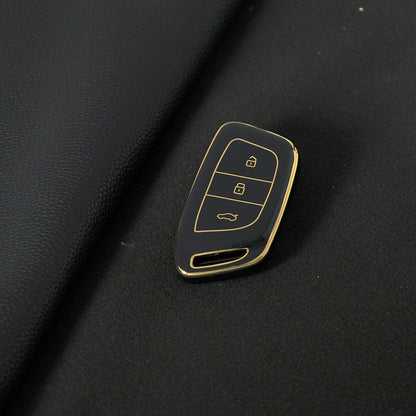 BAC1T1 Black-Gold Plating TPU Car Accessories Key Cover for Baojun 530 510 730 360 560 RS5 630 E300 RC6 RS5 RC5W