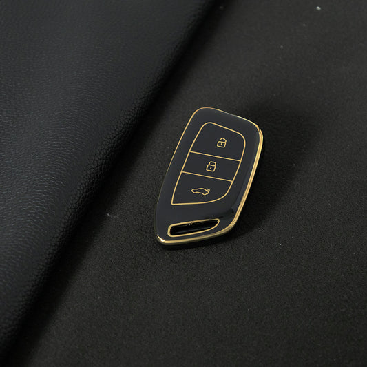 BAC1T1 Black-Gold Plating TPU Car Accessories Key Cover for Baojun 530 510 730 360 560 RS5 630 E300 RC6 RS5 RC5W