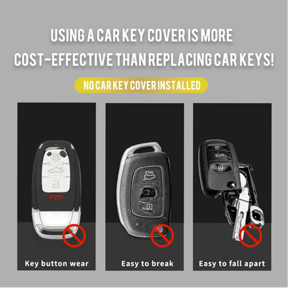 HYE4T1 White-Gold Plating 7 Buttons TPU Car Smart Key Case Cover for Hyundai Tucson Solaris Sonata Hybrid NEXO NX4 Santafe Dn8 2020 - 2023 Accessories